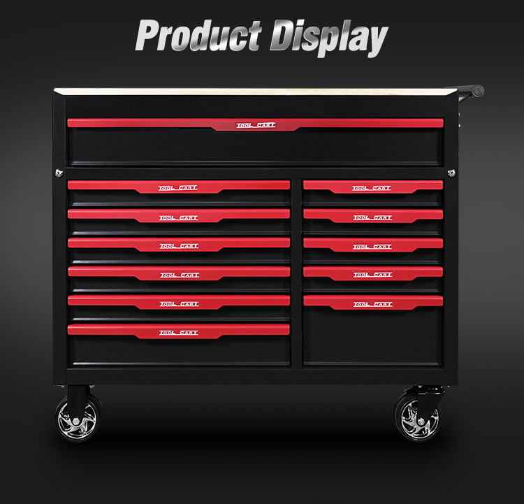 Heavy Duty Steel Tool Trolley (عربة أدوات ثقيلة) - 84.2KG Lockable Multi-drawer for Dubai Factory 详情页—新12抽 切片 03