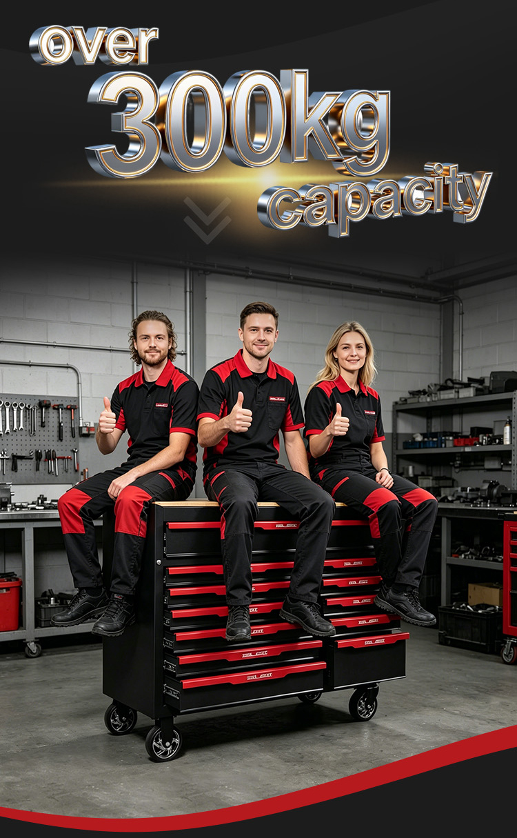 Heavy Duty Steel Tool Trolley (عربة أدوات ثقيلة) - 84.2KG Lockable Multi-drawer for Dubai Factory 详情页—新12抽 切片 06