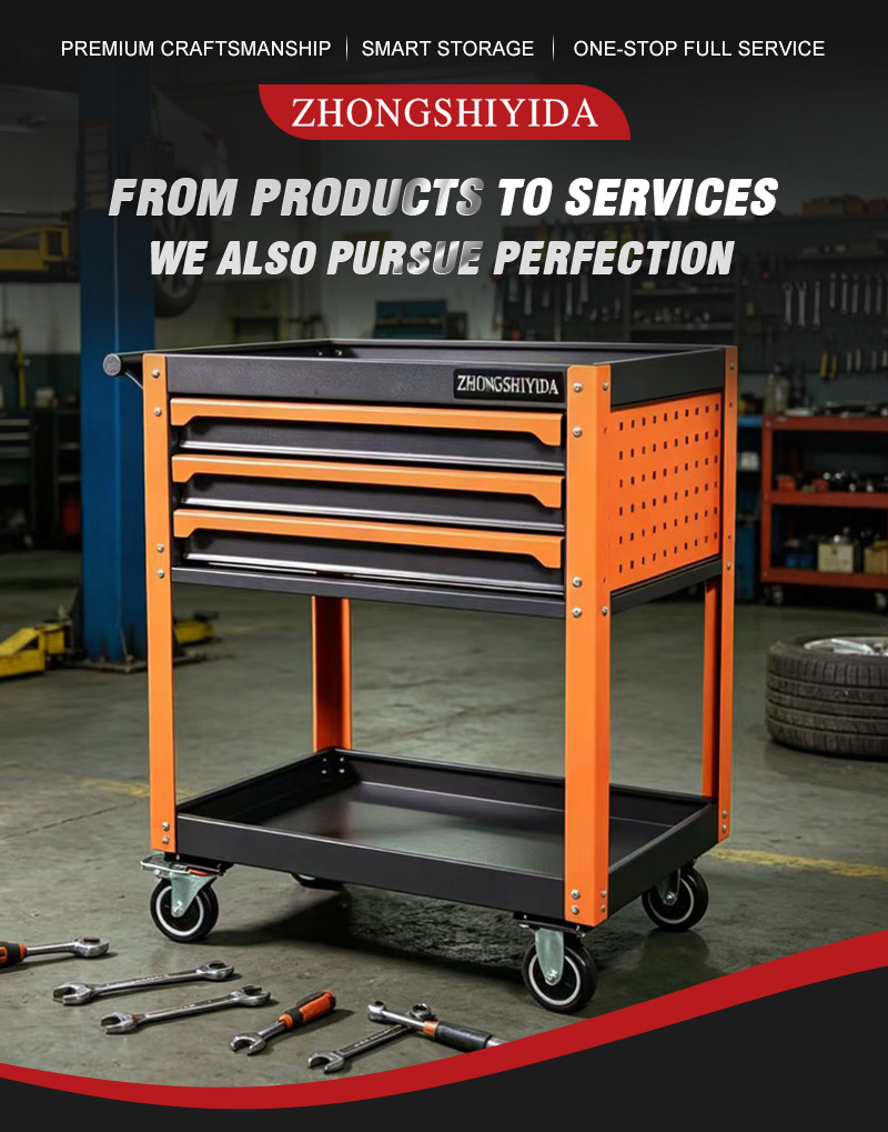 3 Drawer Parts Cart (عربة قطع غيار بـ3 درجًا) – 31.1KG 750×485×880mm for UAE Auto Repair Workshop 040详情 01