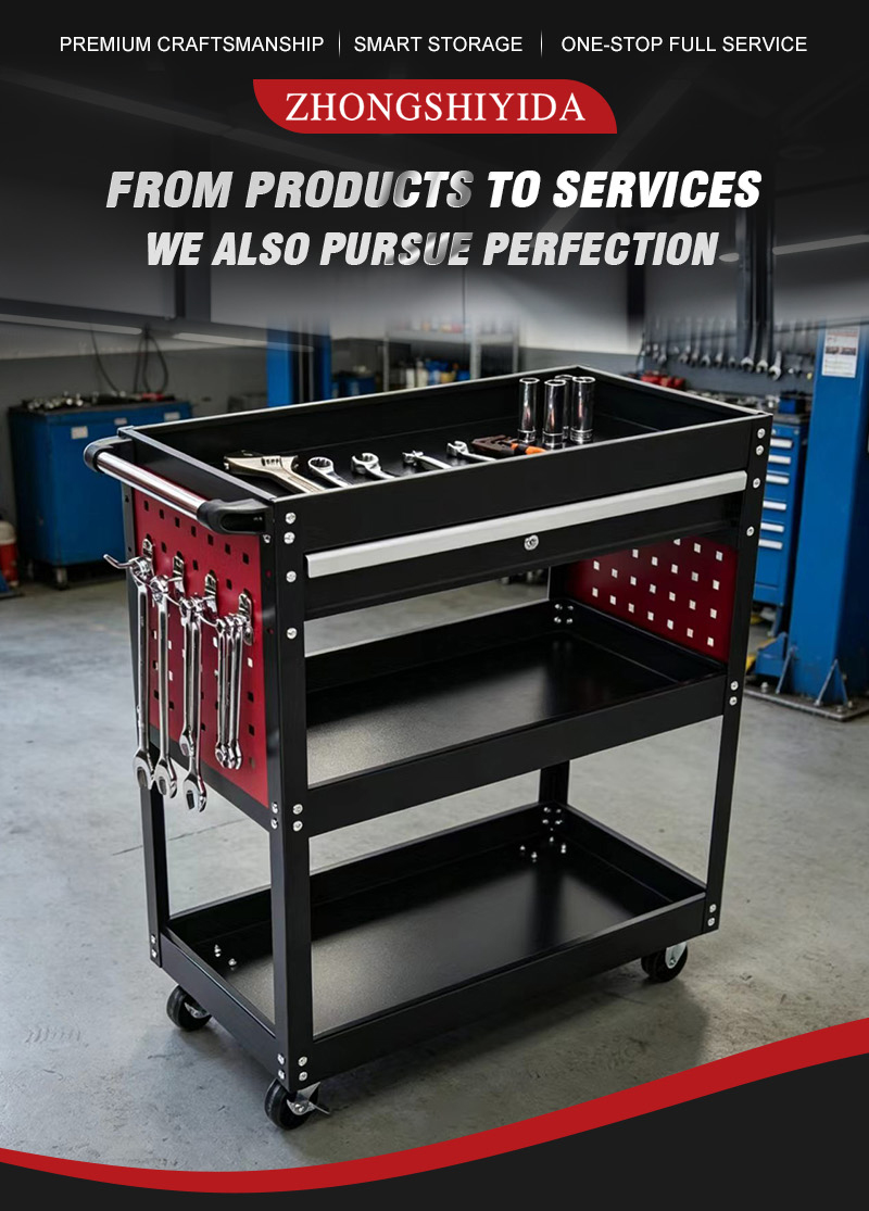 Tool Trolley 3 Tier Parts Cart (عربة قطع غيار) – 12.1KG 720×355×750mm for UAE Auto Repair Workshop 052 01