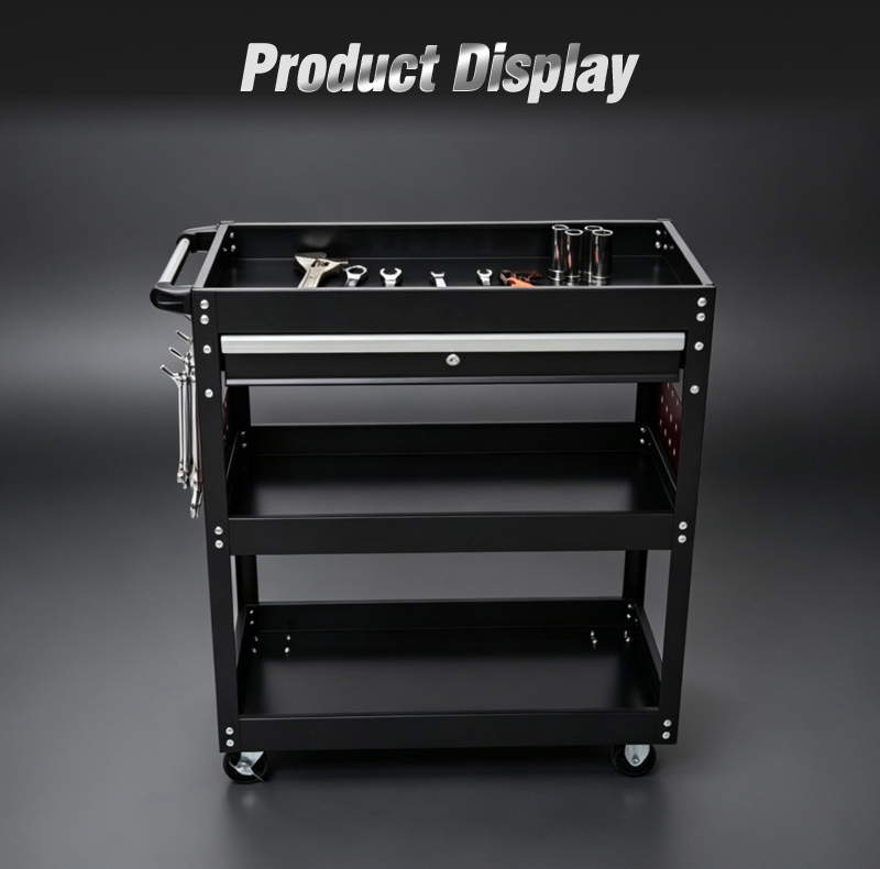 Tool Trolley 3 Tier Parts Cart (عربة قطع غيار) – 12.1KG 720×355×750mm for UAE Auto Repair Workshop 052 03