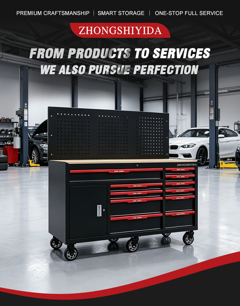 Heavy Duty 11 Drawer Tool Trolley (عربة أدوات بـ11 درجًا) – 113.6KG 1545×570×1475mm for Dubai Auto Repair 11抽带侧柜 01