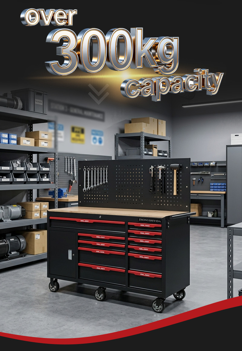 Heavy Duty 11 Drawer Tool Trolley (عربة أدوات بـ11 درجًا) – 113.6KG 1545×570×1475mm for Dubai Auto Repair 11抽带侧柜 06