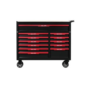 12 drawer tool trolley with wooden worktop 1