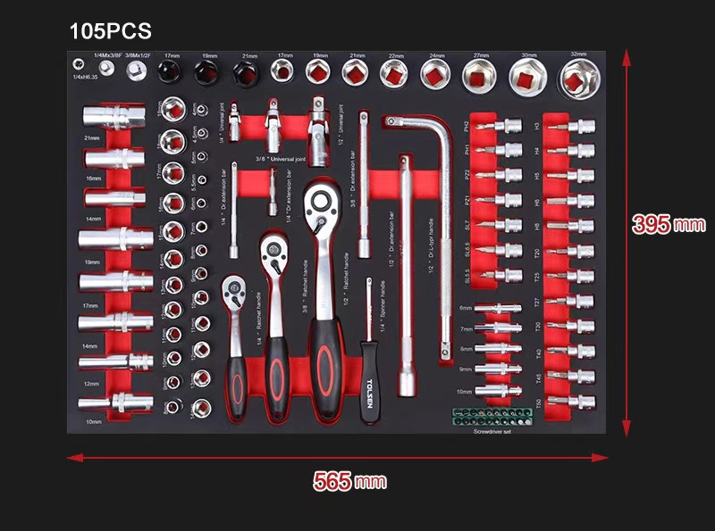 Professional 158 Pcs EVA Foam Tool Tray Set Mechanic Tool Kit with Drawer Organizers for Auto Repair 31040b7969e22b5a12188e4cb32499fe