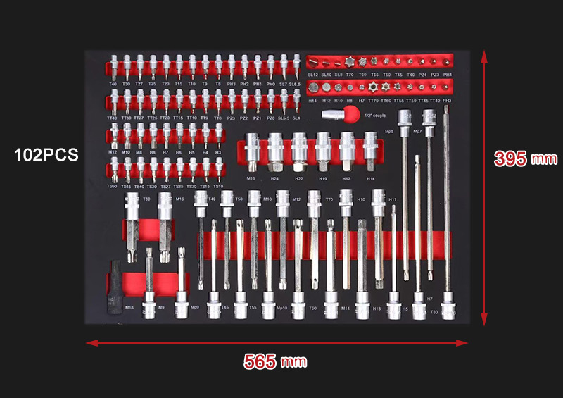 252 Pcs Professional Mechanic Tool Set with 6 EVA Foam Trays Tools Drawer Storage Organizer for Garage c8bb6a21dd2735587c8b2865c283d2cb
