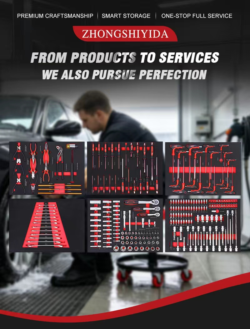 252 Pcs Professional Mechanic Tool Set with 6 EVA Foam Trays Tools Drawer Storage Organizer for Garage fffbc417645897ac09ce36314953b2f4