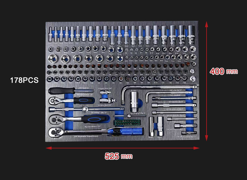 Premium 424 Pcs Industrial Mechanical Tool Tray Set with 6 Blue EVA Trays for Tool Cabinet Drawers 微信图片 20260605155633 751 62