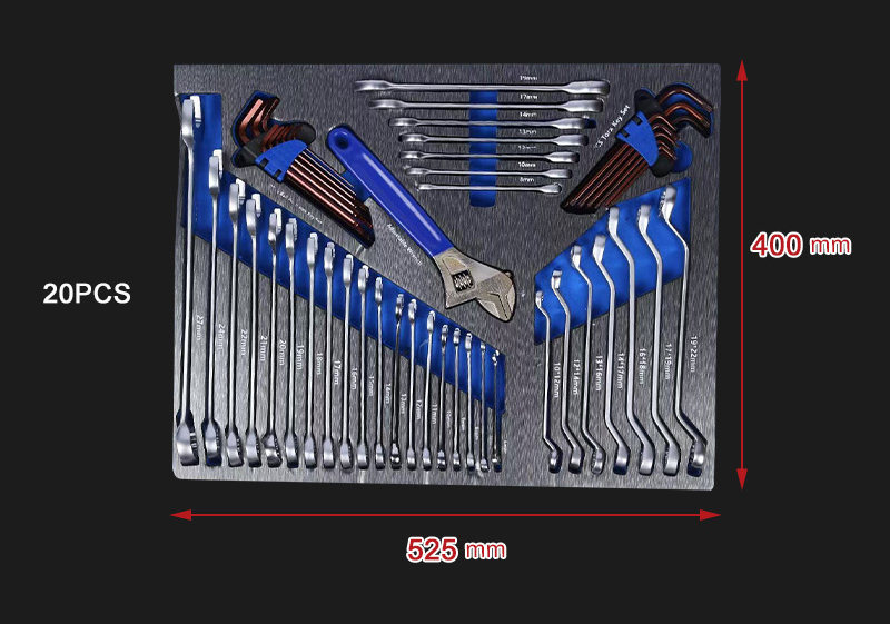 Premium 424 Pcs Industrial Mechanical Tool Tray Set with 6 Blue EVA Trays for Tool Cabinet Drawers 微信图片 20260605160016 755 62