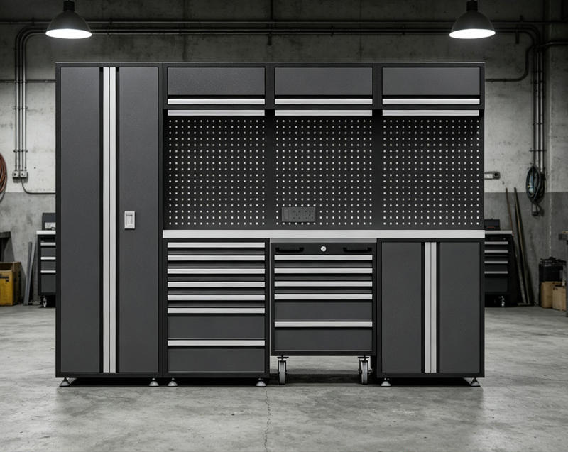 Modular Tool Cabinet Lockable Garage Organization System Heavy Duty Rolling for Industrial Workshop Storage Shop 组合柜详情 06