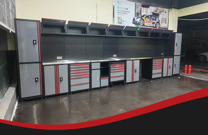 Modular Tool Cabinet Lockable Garage Organization System Heavy Duty Rolling for Industrial Workshop Storage Shop 组合柜详情 09