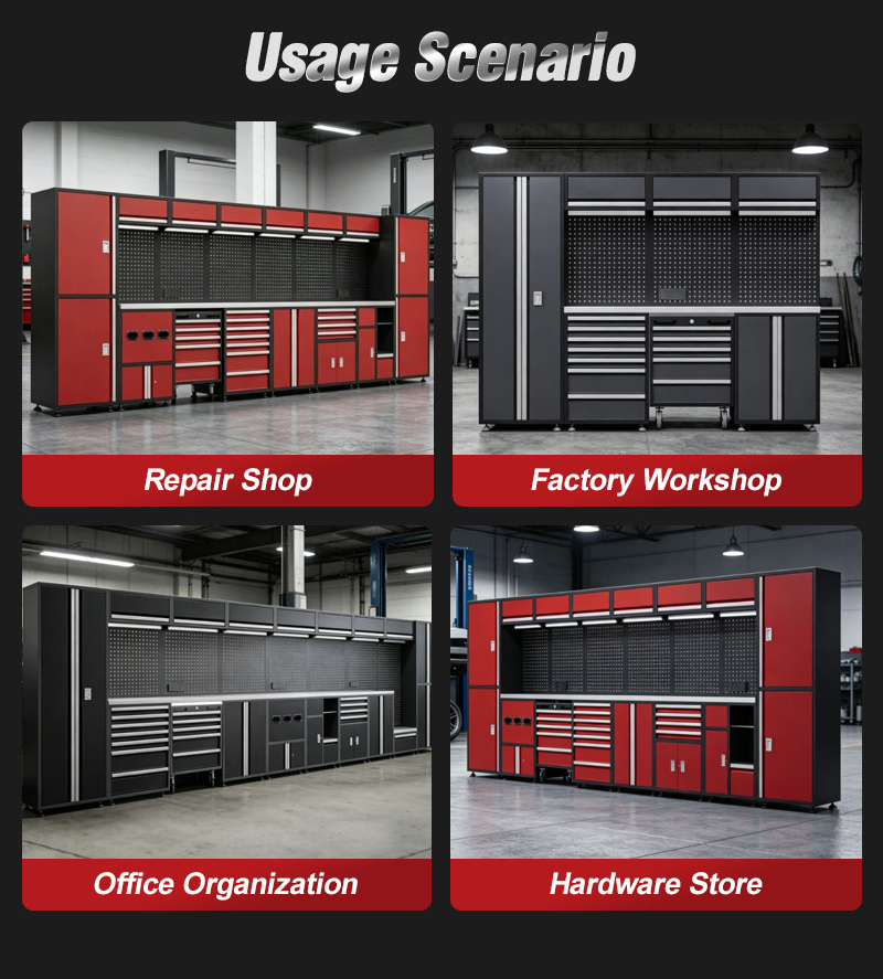 Modular Tool Cabinet Lockable Garage Organization System Heavy Duty Rolling for Industrial Workshop Storage Shop 组合柜详情 10
