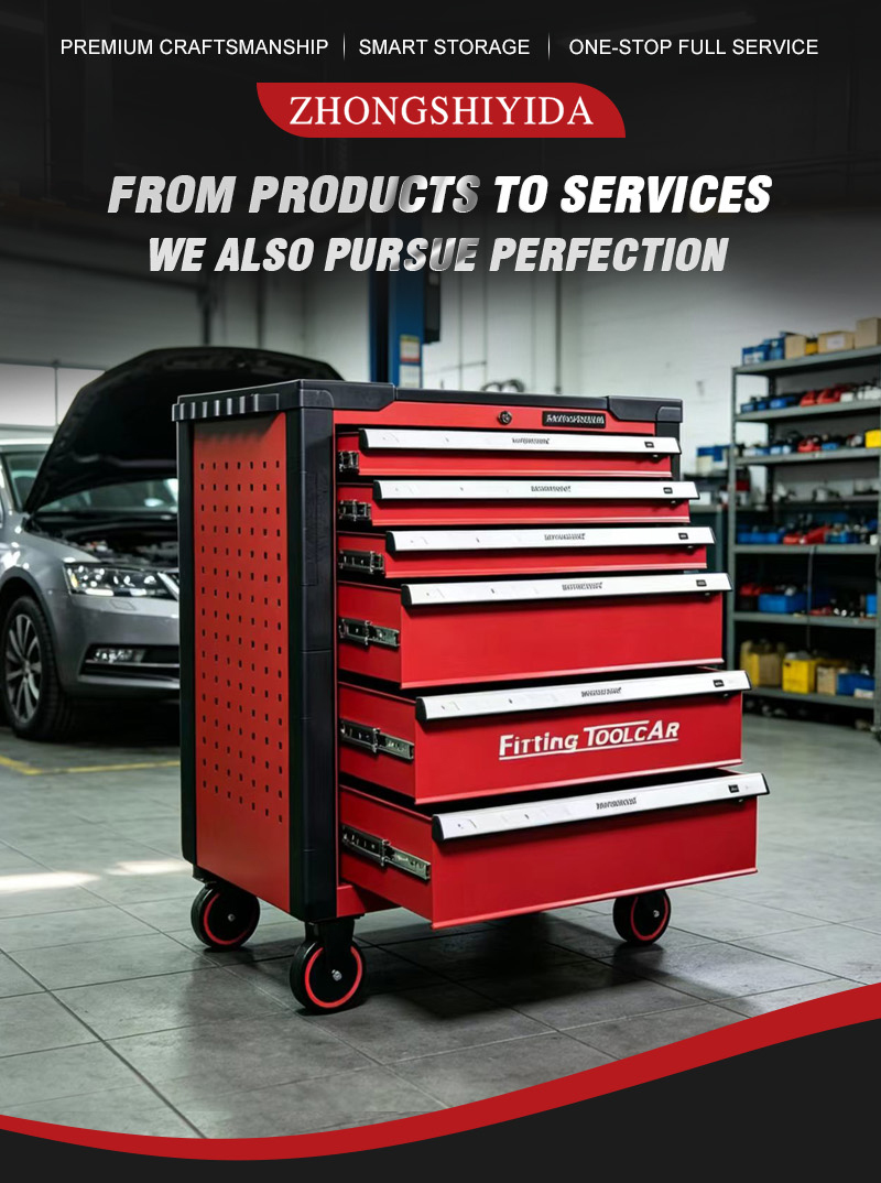 6 Drawer with Plastic Top Tool Trolley (عربة أدوات بـ6 درجًا وسطح بلاستيكي) – 54.3KG 855×480×995mm for UAE Home Garage 详情 01