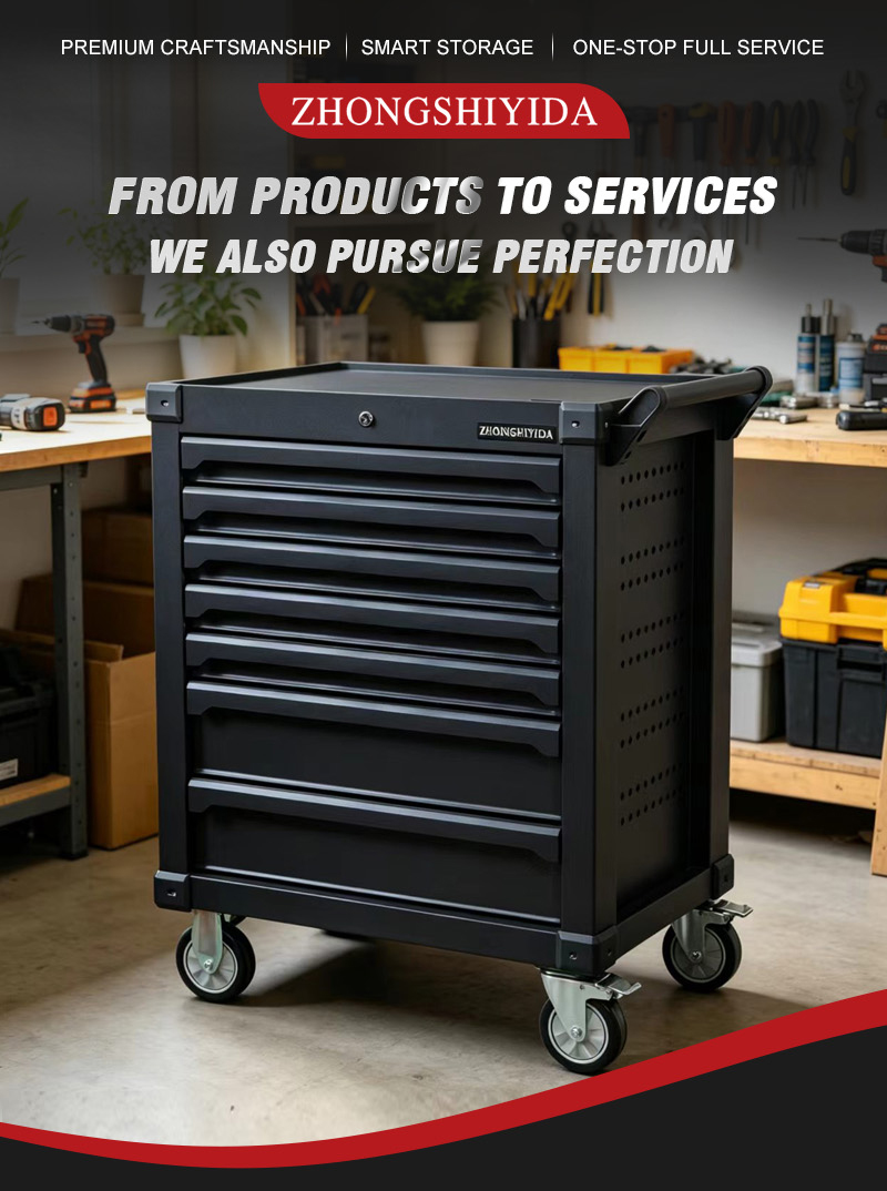 Best Selling 7 Drawer Lockable Tool Trolley (عربة أدوات بـ7 درجًا قابلة للقفل) – 48.2KG 810×485×950mm for Dubai Auto Repair 详情 01