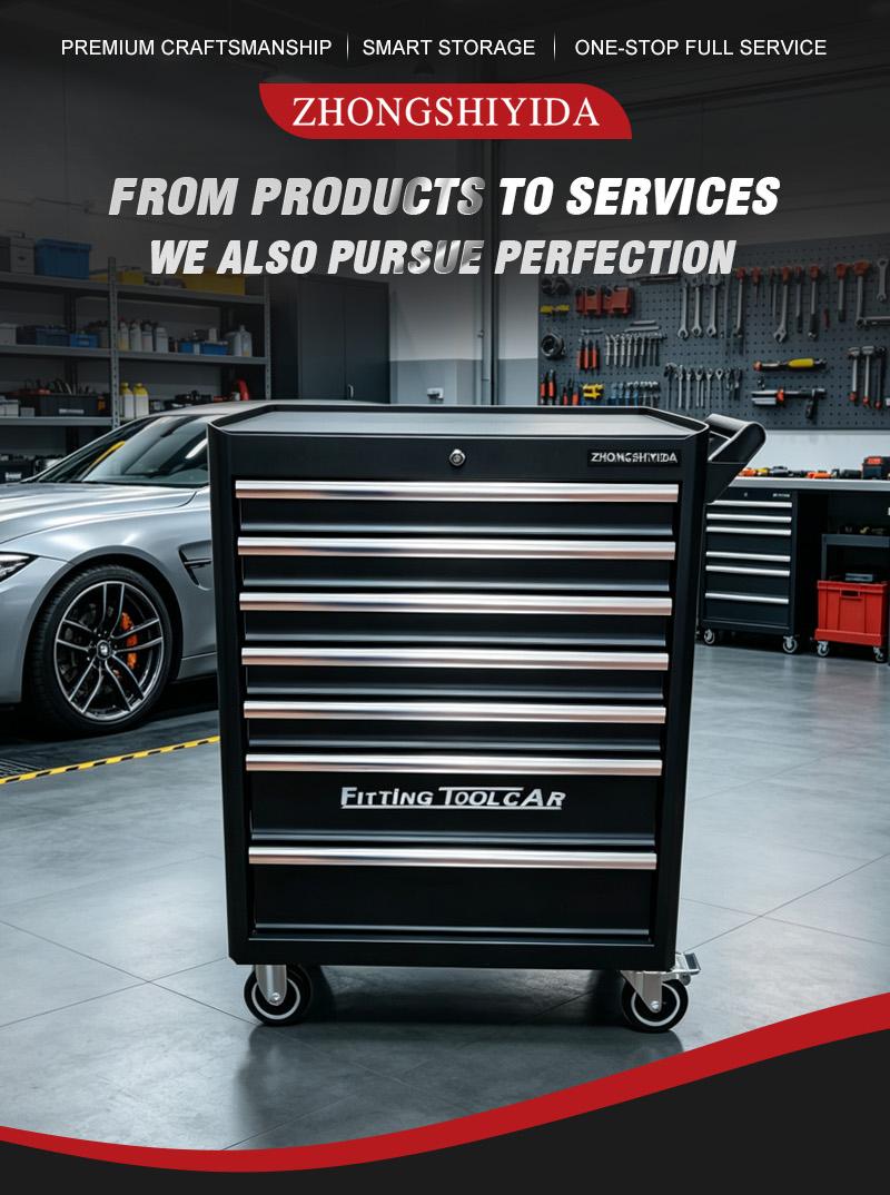 New 7 Drawer Aluminum Alloy Trim Tool Trolley (عربة أدوات بـ7 درجًا) – 44.7KG 755×470×935mm for Dubai Auto Repair 详情 01