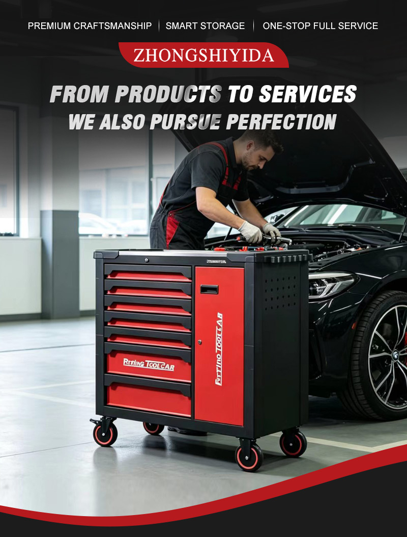 Heavy Duty 7 Drawer Stainless Steel with Side Door Tool Trolley (عربة أدوات بـ7 درجًا ستانلس ستيل مع باب جانبي) – 59KG 1140×480×995mm for Dubai Auto Repair 详情 01