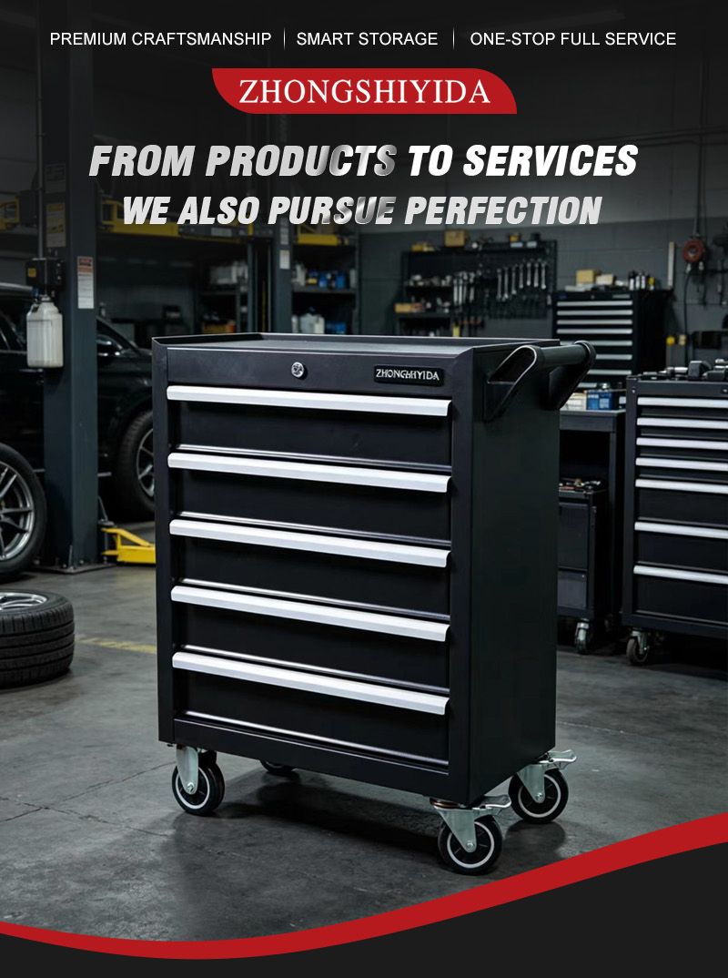 5 Drawer Tool Trolley (عربة أدوات بـ5 درجًا) – 25.9KG 725×335×785mm for UAE Home Garage 详情 01