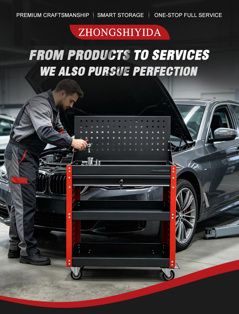 Full Mesh with Pegboard Parts Cart (عربة قطع غيار) – 17.5KG 720×370×1065mm for UAE Auto Repair Workshop 详情 01