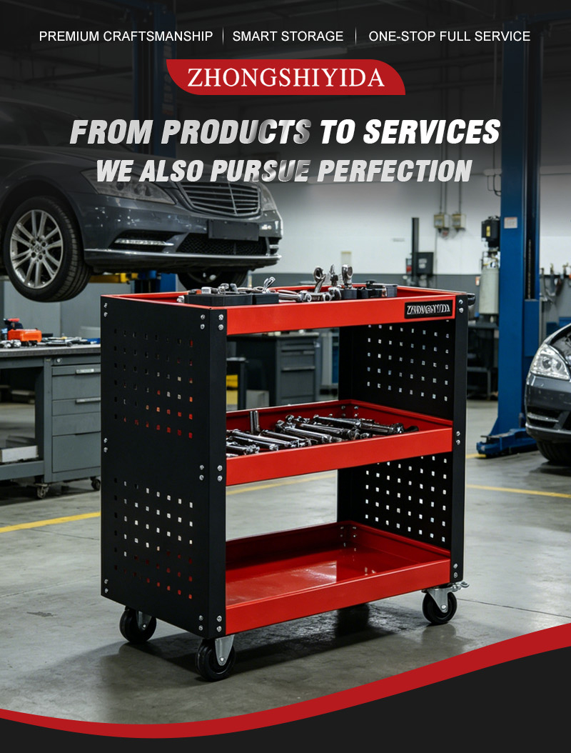 Full Mesh Parts Cart (عربة قطع غيار) – 13.7KG 770×390×780mm for UAE Auto Repair Workshop 详情 01