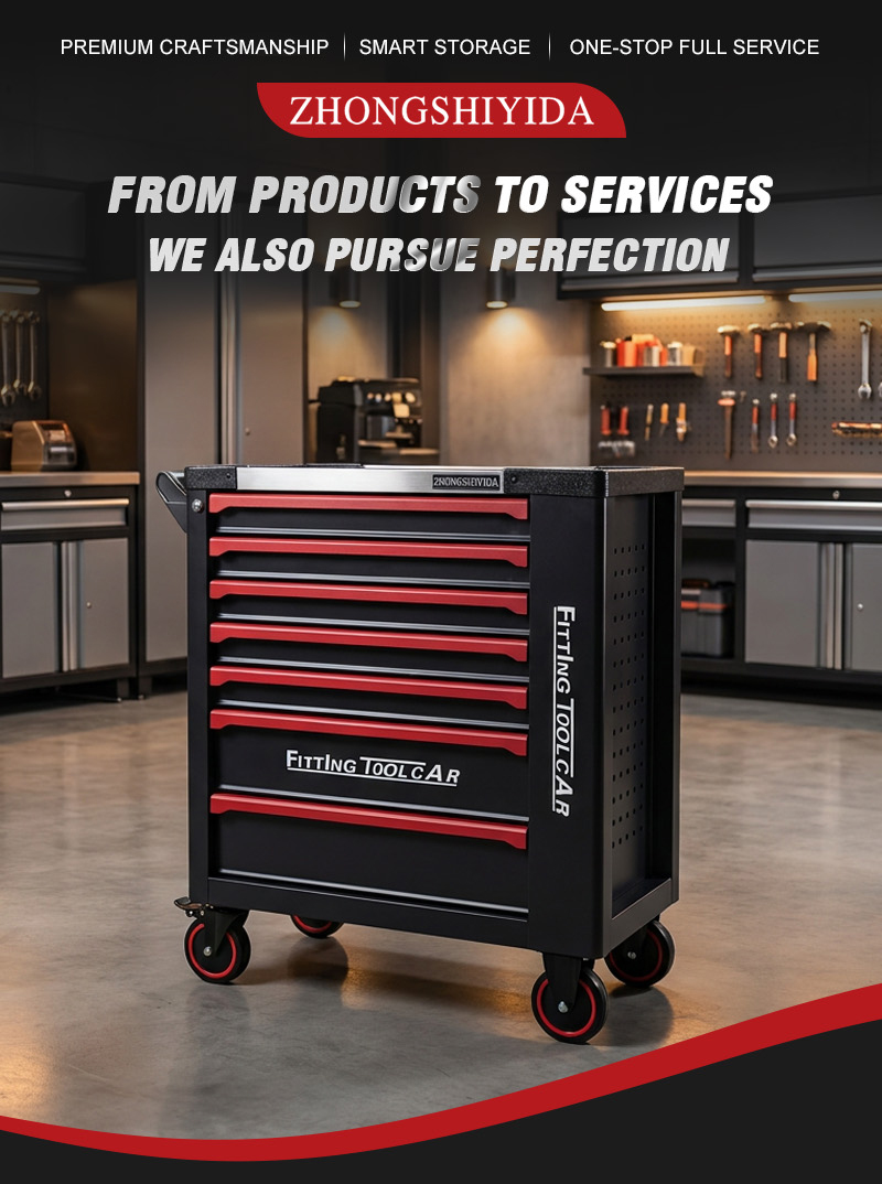 Heavy Duty 7 Drawer Tool Trolley (عربة أدوات بـ7 درجًا) – 56.9KG 855×460×910mm for Dubai Auto Repair 详情 01