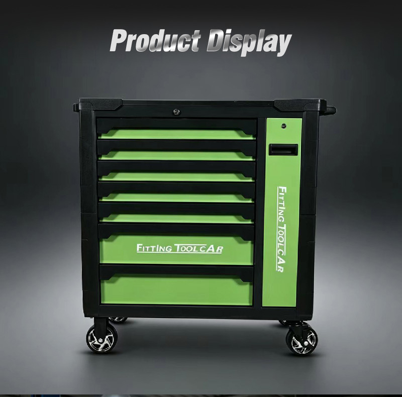 7-Drawer with Side Cabinet Tool Trolley (عربة أدوات) – 73.8KG 1020×480×995mm for UAE Home Garage 详情 03