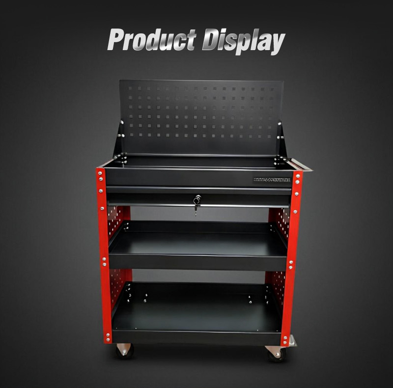 Full Mesh with Pegboard Parts Cart (عربة قطع غيار) – 17.5KG 720×370×1065mm for UAE Auto Repair Workshop 详情 03