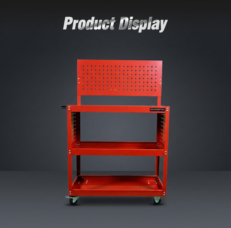 Half Mesh with Pegboard Parts Cart (عربة قطع غيار) – 14.8KG 860×365×1350mm for UAE Auto Repair Workshop 详情 03