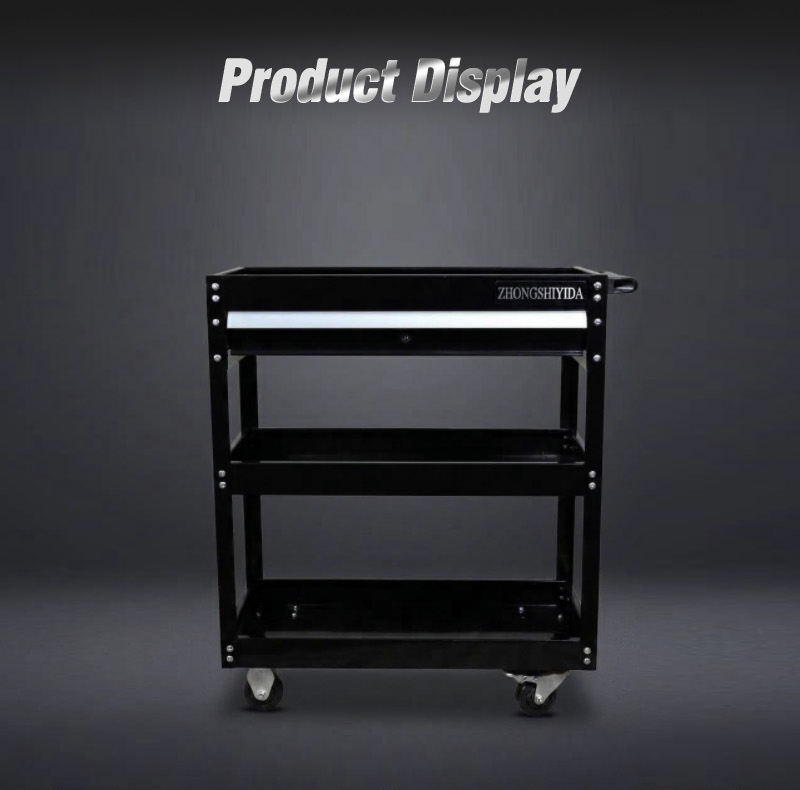 Glossy Black Parts Cart (عربة قطع غيار) – 14.6KG 720×355×790mm for UAE Auto Repair Workshop 详情 03