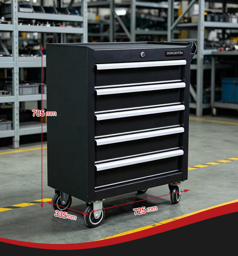 5 Drawer Tool Trolley (عربة أدوات بـ5 درجًا) – 25.9KG 725×335×785mm for UAE Home Garage 详情 04