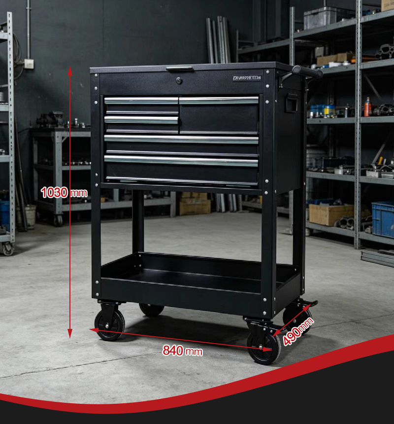 5 Drawer Flip Top Tool Trolley (عربة أدوات بـ5 درجًا) – 41.5KG 840×490×1030mm for UAE Home Garage 详情 04