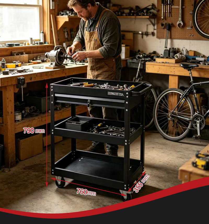 Parts Cart (عربة قطع غيار) – 12.5KG 760×355×790mm for UAE Auto Repair Workshop 详情 04