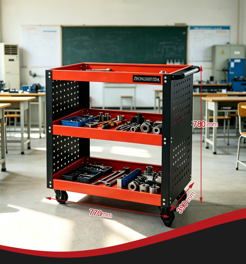 Full Mesh Parts Cart (عربة قطع غيار) – 13.7KG 770×390×780mm for UAE Auto Repair Workshop 详情 04