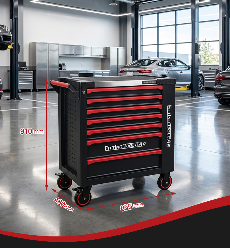 Heavy Duty 7 Drawer Tool Trolley (عربة أدوات بـ7 درجًا) – 56.9KG 855×460×910mm for Dubai Auto Repair 详情 04
