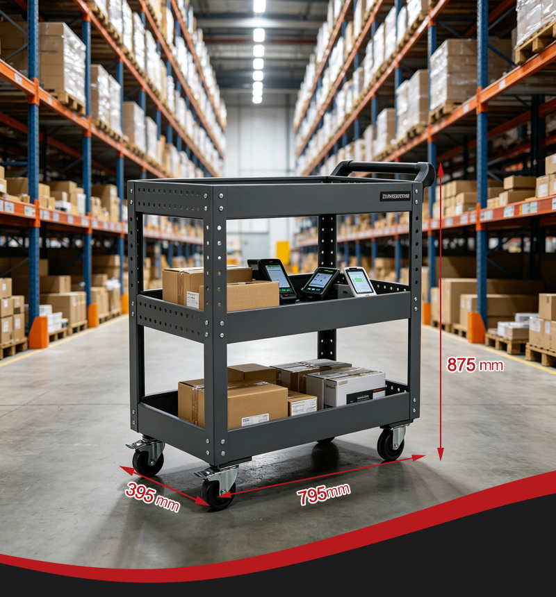 Premium Heavy Duty Parts Cart (عربة قطع غيار) – 15.9KG 795×395×87mm for UAE Auto Repair Workshop 详情 04