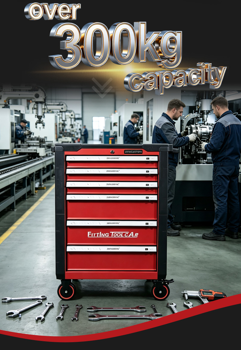 6 Drawer with Plastic Top Tool Trolley (عربة أدوات بـ6 درجًا وسطح بلاستيكي) – 54.3KG 855×480×995mm for UAE Home Garage 详情 06