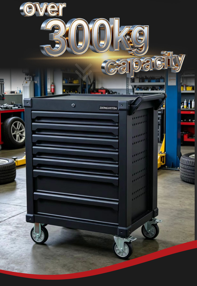 Best Selling 7 Drawer Lockable Tool Trolley (عربة أدوات بـ7 درجًا قابلة للقفل) – 48.2KG 810×485×950mm for Dubai Auto Repair 详情 06