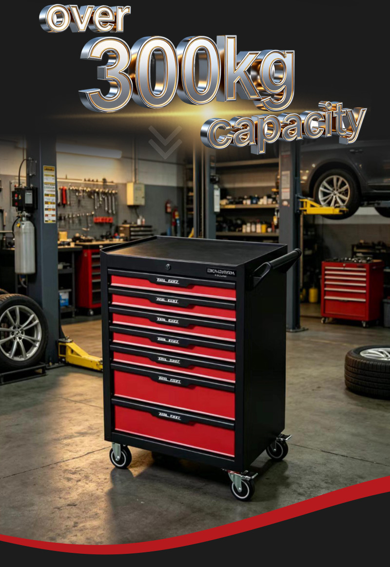 Rolling Red Black Tool Trolley (عربة أدوات) – 45.9KG 755×470×935mm for UAE Home Garage 详情 06