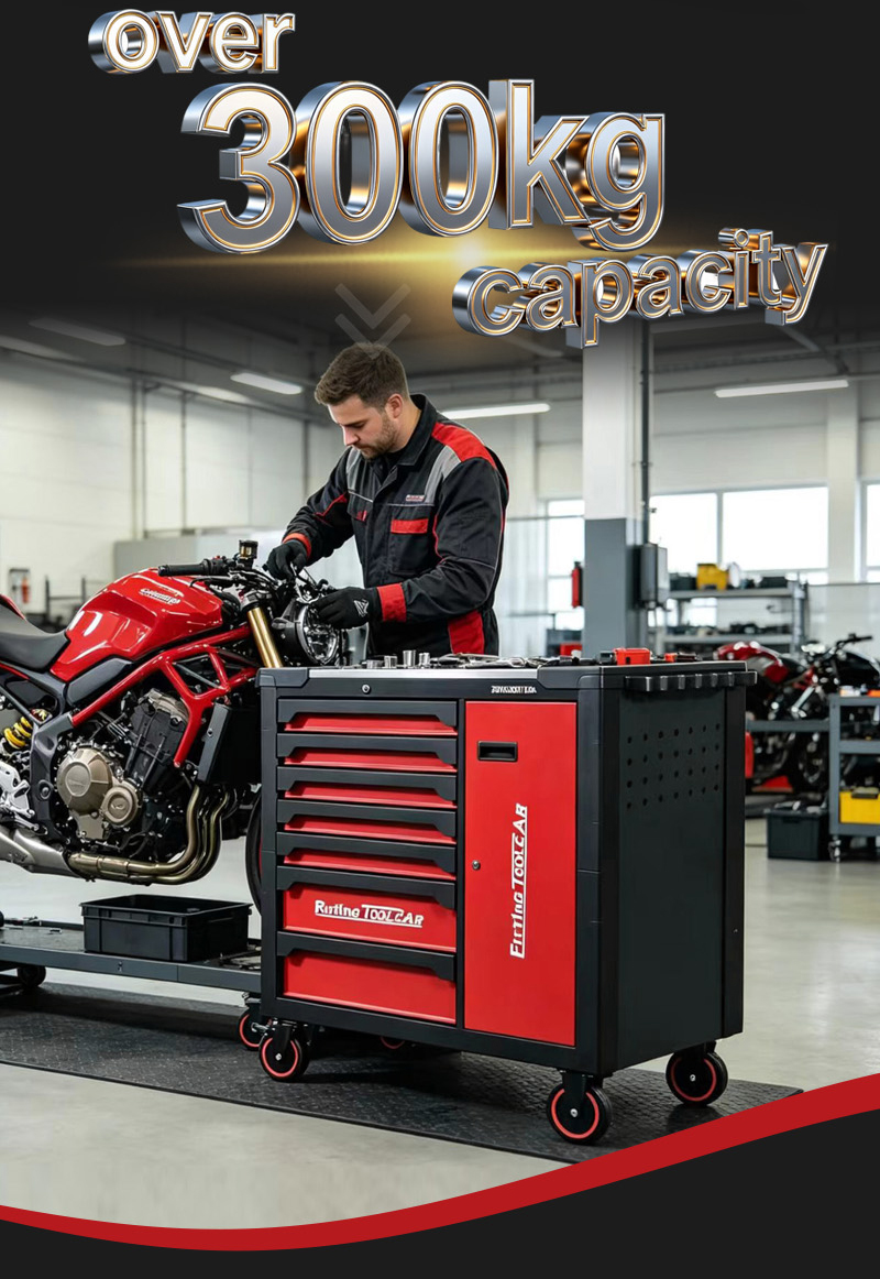 Heavy Duty 7 Drawer Stainless Steel with Side Door Tool Trolley (عربة أدوات بـ7 درجًا ستانلس ستيل مع باب جانبي) – 59KG 1140×480×995mm for Dubai Auto Repair 详情 06