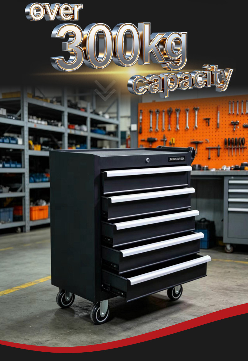 5 Drawer Tool Trolley (عربة أدوات بـ5 درجًا) – 25.9KG 725×335×785mm for UAE Home Garage 详情 06