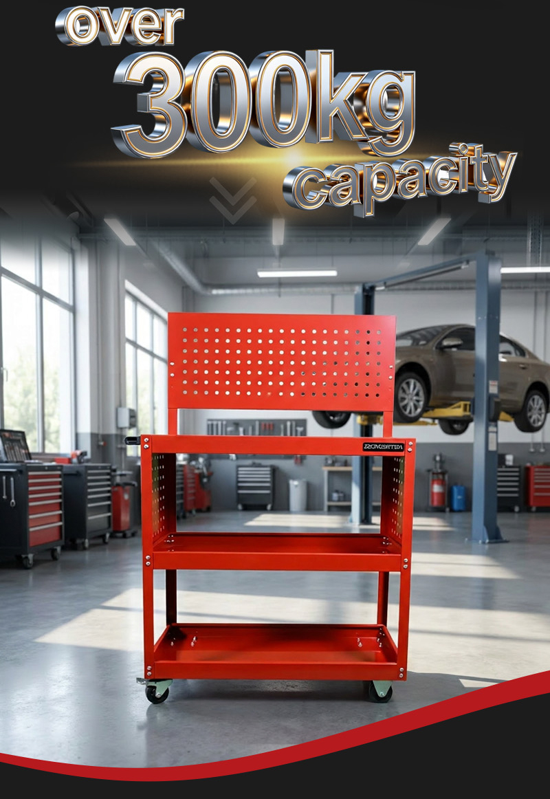 Half Mesh with Pegboard Parts Cart (عربة قطع غيار) – 14.8KG 860×365×1350mm for UAE Auto Repair Workshop 详情 06