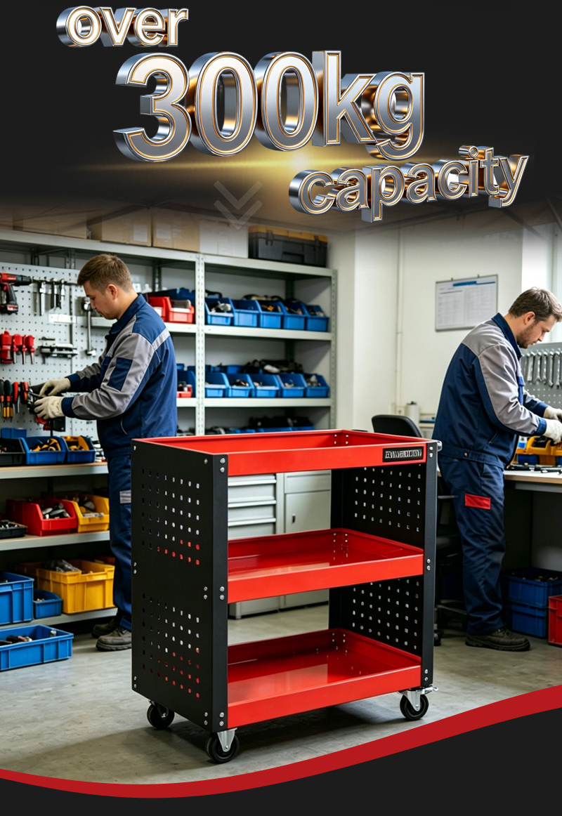 Full Mesh Parts Cart (عربة قطع غيار) – 13.7KG 770×390×780mm for UAE Auto Repair Workshop 详情 06