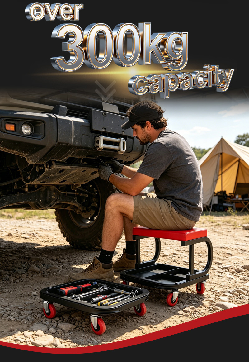 Mechanic 4-Wheel Stool with Storage Compartments for Car Repair Shop (كرسي ميكانيكي) – 3.5KG 350×340×360mm for Dubai Garage 详情 06