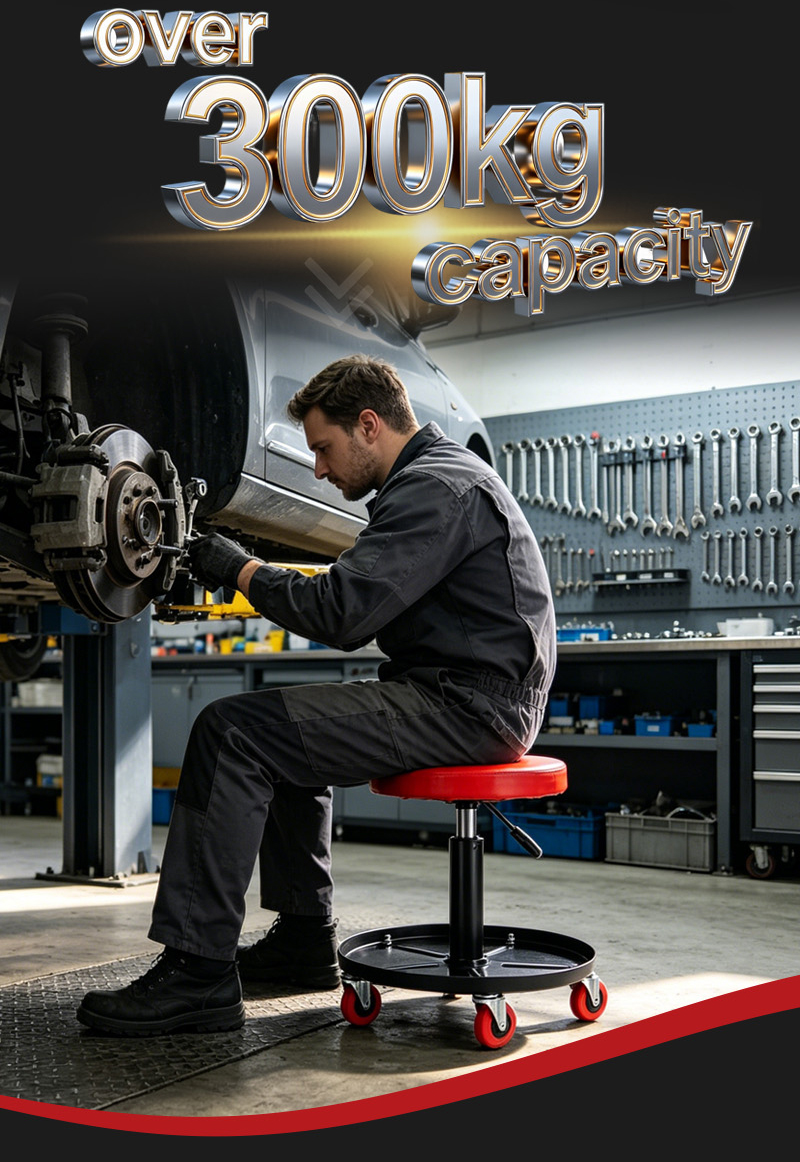 Adjustable Rolling Car Repair Stool Pneumatic Mechanic Roller Seat (كرسي ميكانيكي) – 5.14KG 380×380×450mm for Dubai Garage 详情 06
