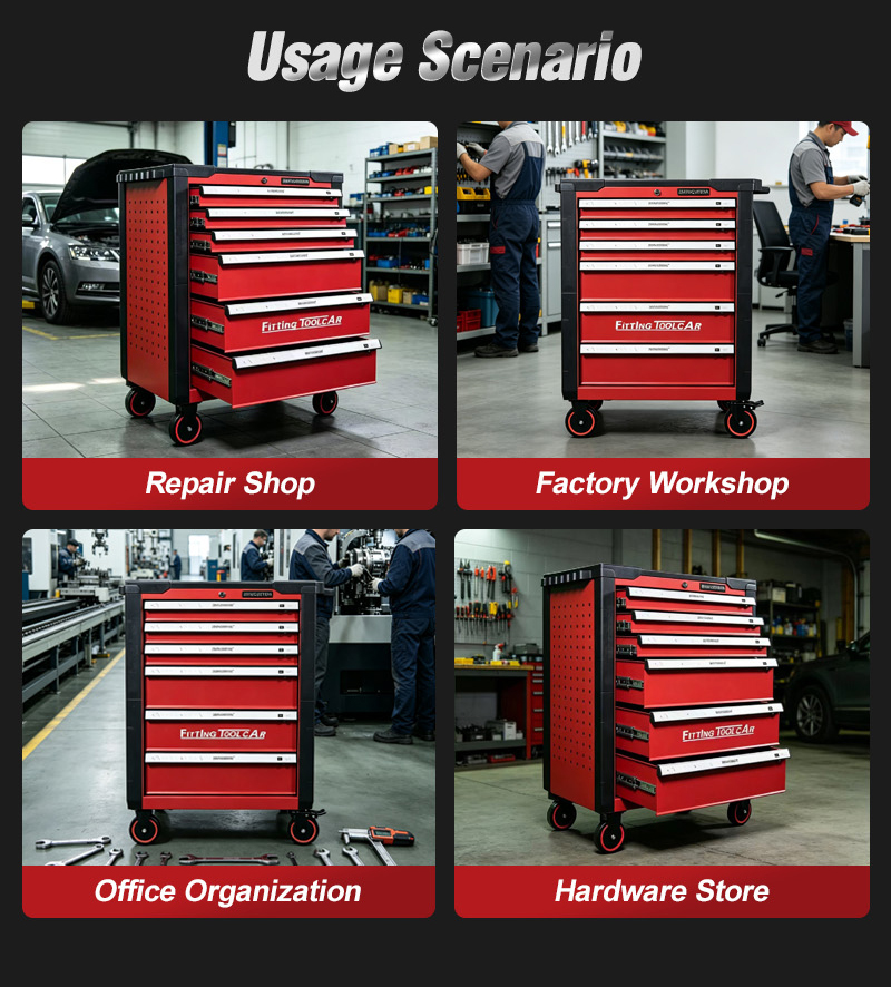6 Drawer with Plastic Top Tool Trolley (عربة أدوات بـ6 درجًا وسطح بلاستيكي) – 54.3KG 855×480×995mm for UAE Home Garage 详情 08