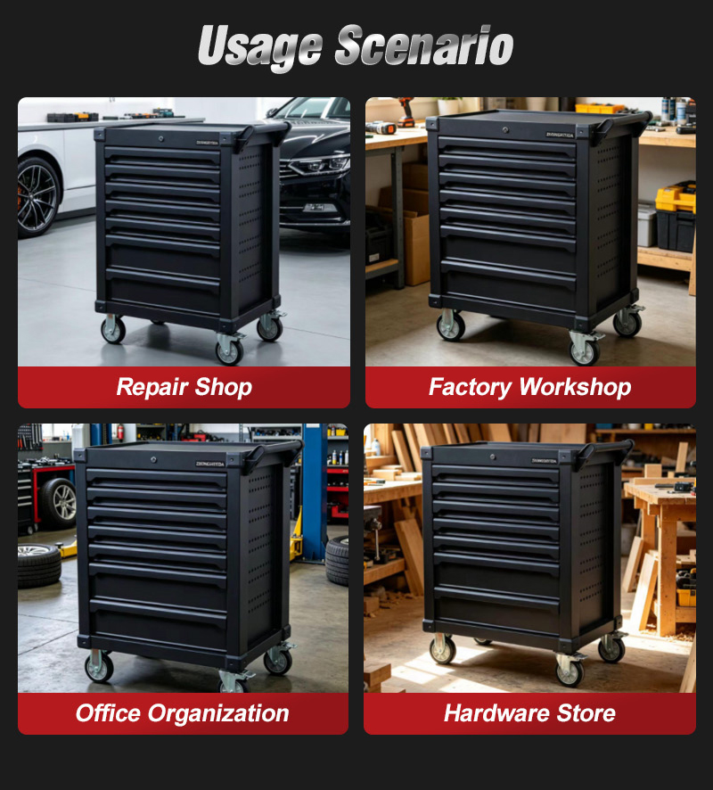 Best Selling 7 Drawer Lockable Tool Trolley (عربة أدوات بـ7 درجًا قابلة للقفل) – 48.2KG 810×485×950mm for Dubai Auto Repair 详情 08