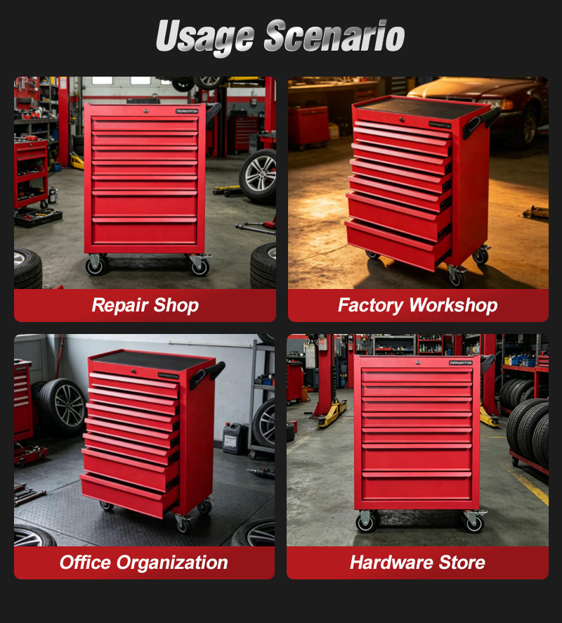 Mini 7 Drawer Tool Trolley (عربة أدوات بـ7 درجًا) – 30.2KG 640×330×915mm for Dubai Auto Repair 详情 08