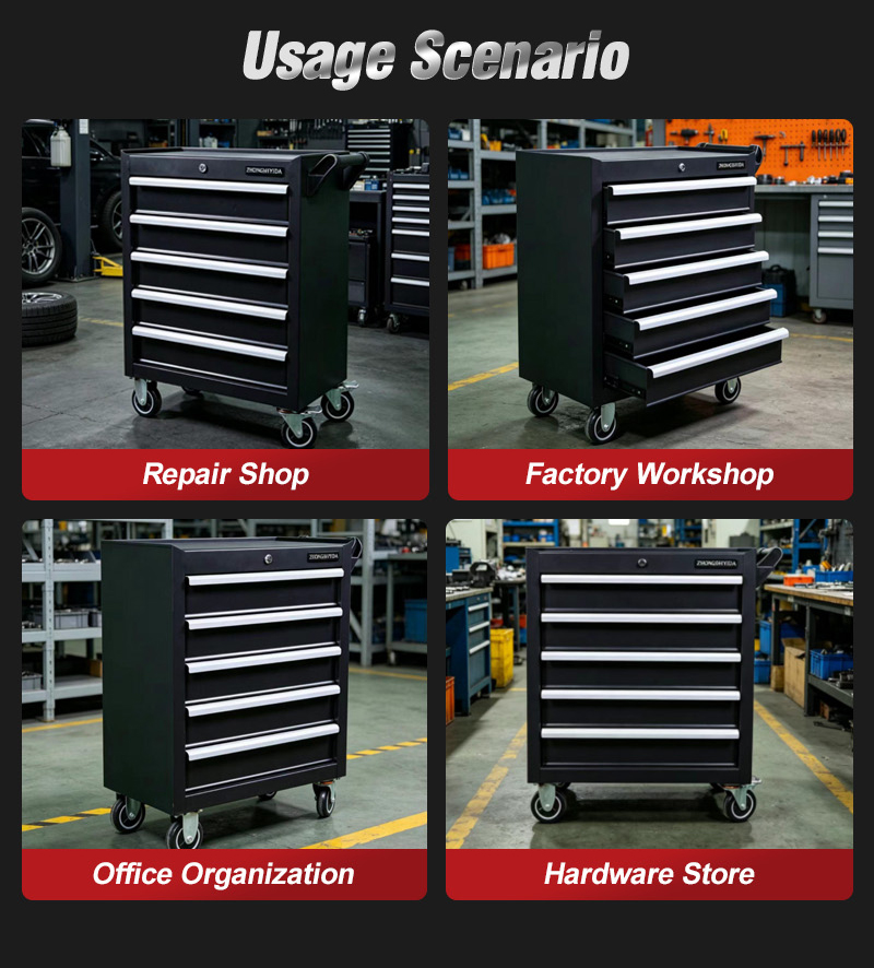 5 Drawer Tool Trolley (عربة أدوات بـ5 درجًا) – 25.9KG 725×335×785mm for UAE Home Garage 详情 08