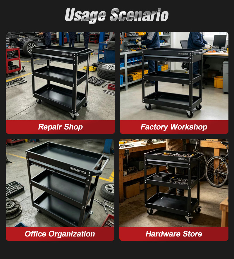 Parts Cart (عربة قطع غيار) – 12.5KG 760×355×790mm for UAE Auto Repair Workshop 详情 08