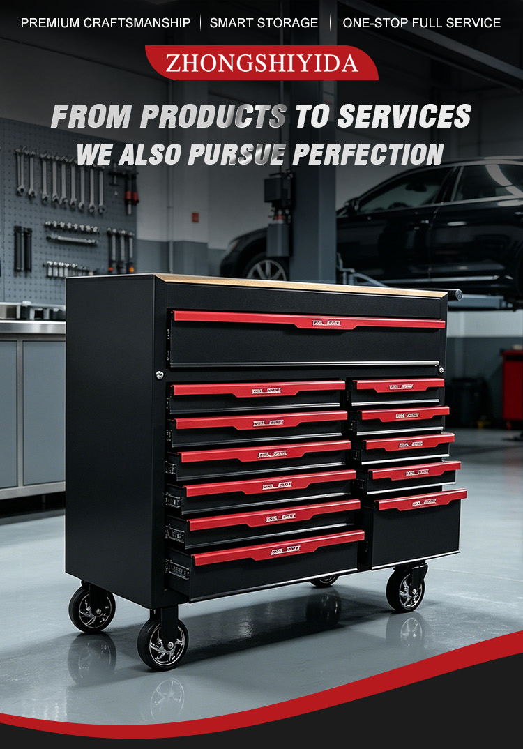 Heavy Duty 12 Drawer Tool Trolley (عربة أدوات بـ12 درجًا) – 83.7KG 1140×470×915mm for UAE Professional Garage 详情页—新12抽 切片 01