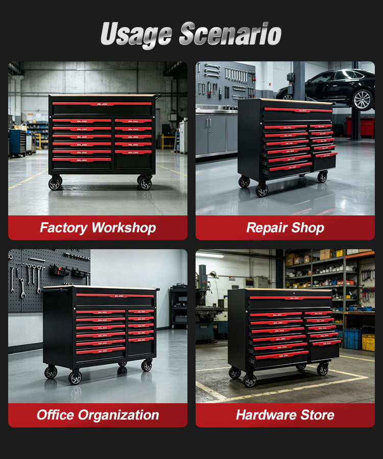Heavy Duty 12 Drawer Tool Trolley (عربة أدوات بـ12 درجًا) – 83.7KG 1140×470×915mm for UAE Professional Garage 详情页—新12抽 切片 08